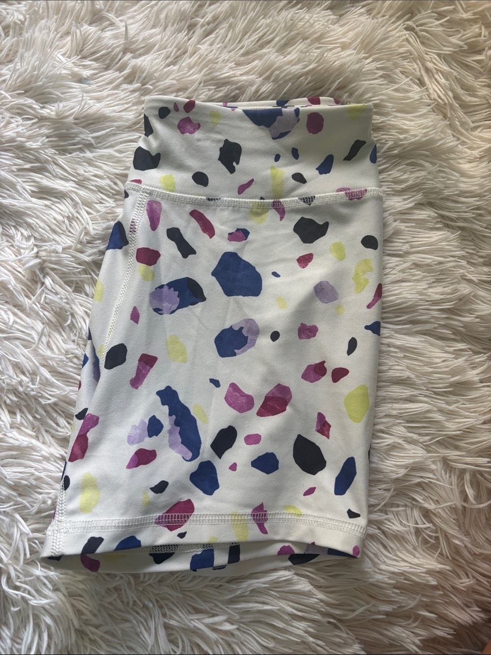 DSG White Athletic Compression Shorts with Multicolor Spot Print